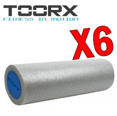 KIT MAXI RISPARMIO TOORX con 6 Foam Roller 45x15 cm -Cilindro Indeformabile Bicolore con nucleo a densità differenziata