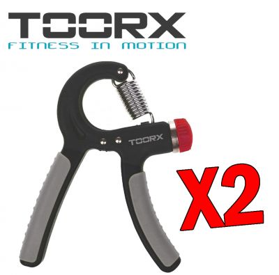 KIT RISPARMIO TOORX con 2 Hand grip a tensione regolabile, pezzo singolo - Colore nero-grigio-cromo-rosso