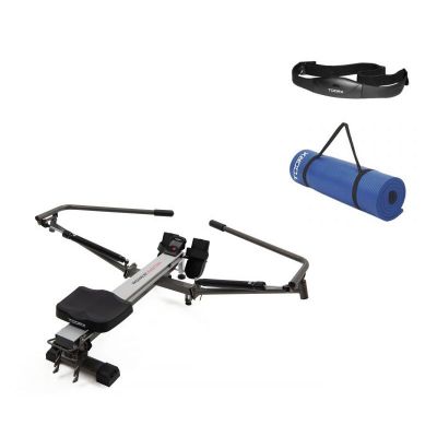kit toorx Vogatore rower MASTER, salvaspazio con ricevitore wireless + Fascia Cardio + Materassino Fitness