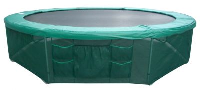 Rete di protezione base trampolino XL Ø366 cm - sicurezza sotto al trampolino - 5 tasche portaoggetto