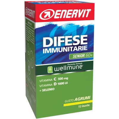 Enervit Difese Immunitarie Senior 60+ buste 12x8g Agrumi - Integratore vitamine minerali - scadenza 23/07/2022