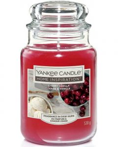 Yankee Candle Original Cherry Vanilla 538 g - Candele Profumate In Giara Di Vetro Fragranze Primeva/Estate