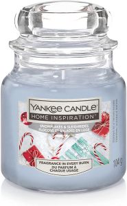 Yankee Candle Original Snowflakes e Sleigh Rides 104 g - Candele Profumate In Giara Di Vetro Fragranze Inverno/Autunno 