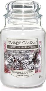 Yankee Candle Original White Pine Cones 538 g - Candele Profumate In Giara Di Vetro Fragranze Inverno/Autunno 