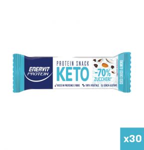Enervit Protein Box 30 Snack Keto Coco Choco 30x35 g - Barrette proteiche con 30% di frutta secca e -70% di zuccheri