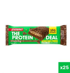 Enervit Box 25 The Protein Deal Protein bar Crunchy Hazelnut 25x55 g - Barrette proteiche(20 g) low sugar