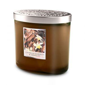 Candela Twin Ellipse in giara "Legno di Sandalo & Vaniglia" 230 gr con cera di soia - Durata 40 ore con 2 stoppini