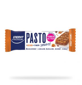 Enervit Protein Pasto Crunchy Caramel 55 g - Barretta sostitutiva del pasto al caramello base di cioccolato al latte