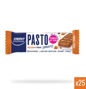 Enervit Protein Box 25 Barrette Pasto Crunchy Caramel 25x55g - Barrette sostitutive del pasto al caramello