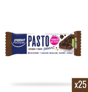 Enervit Protein Box 25 Barrette Pasto Crunchy Dark 25x55g - Barrette sostitutive del pasto al cacao