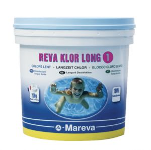 REVA KLOR LONG 1 in confezione da 25 kg - Tricloro Concentrato al 100% in pastiglie da 250g a lenta dissoluzione