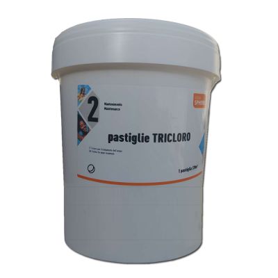 Tricloro Pastiglie 200 grammi Aqua Sphere fusto 25 kg - Cloro 90% a lenta dissoluzione azione igienizzante per piscina