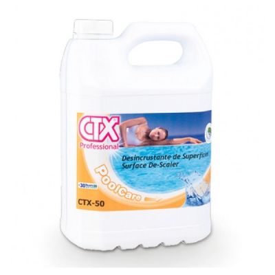CTX-50 Detergente Acido per rimozione depositi calcarei dalle superfici della piscina - Tanica da 5 Lt