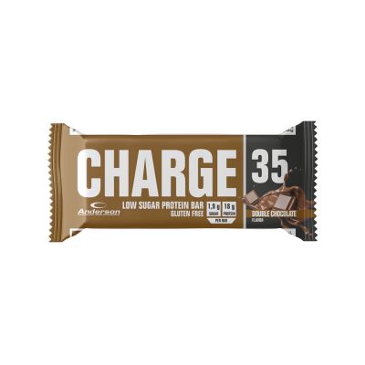 Anderson Charge 35 Double Chocolate 50g - Barretta proteica a basso contenuto di zuccheri, Gluten Free