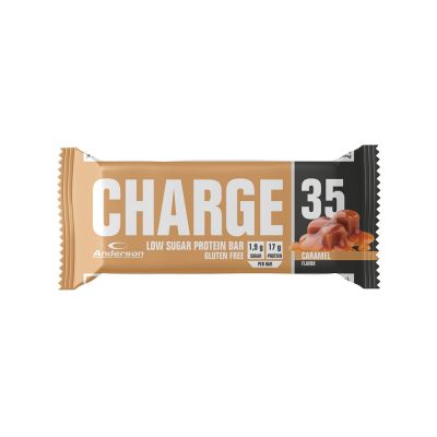 Anderson Charge 35 Caramel 50g - Barretta proteica a basso contenuto di zuccheri, Gluten Free