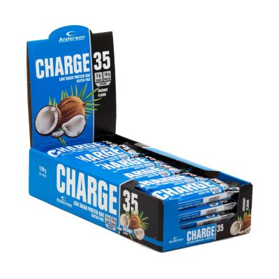 Anderson Box 24 Barrette Charge 35 Coconut 24x50g - Barrette proteiche a basso contenuto di zuccheri