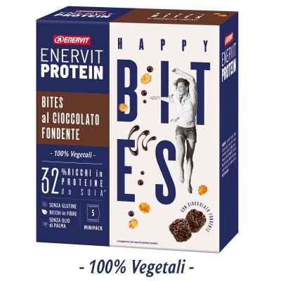 Enervit Protein Astuccio da 5 minipack Happy Bites al cioccolato fondente - scadenza 03/12/2022