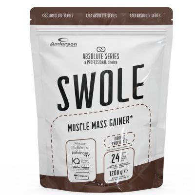 SWOLE MUSCLE MASS GAINER 1200g DUBLE CHOCOLATE - Integratore di proteine con zuccheri - scadenza 31/01/2023