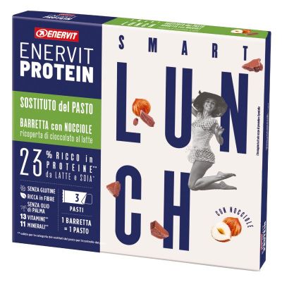 Enervit Protein Astuccio 3 Smart Lunch con Nocciole Ricoperto di Cioccolato al Latte - Scadenza 24/01/2023