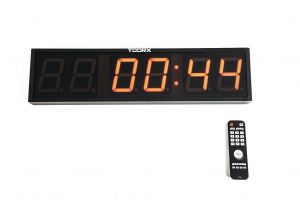Timer LED a 6 cifre per boxe e palestra, dimensioni 64x16x5 cm, con telecomando wireless