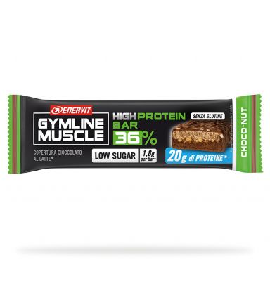 Gymline High Protein Bar 36% Choco Nut 55g - barretta proteica (36%) al cioccolato al latte e nocciole