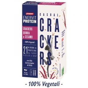 Enervit Protein Astuccio 7 minipack Casual Crackers Salati con Quinoa e Sesamo - 21% proteine - scadenza 22/04/2023