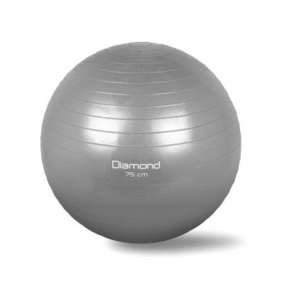 Diamond Fitness Gym Ball Grigia 75 cm, ideale per utenti con statura superiore a 179 cm