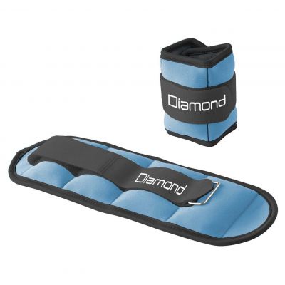 Diamond Fitness Cavigliere Appesantite Azzurre-Celesti da 1 kg cad 