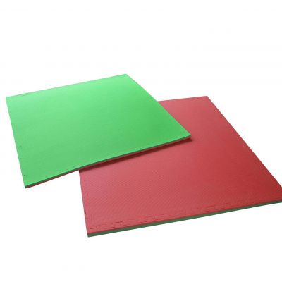 Diamond Fitness Tatami Bicolore Verde-Rosso 100 x 100 cm, spessore 2 cm