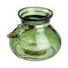 Lotti Vaso Vetro Verde Jade Ø15xH12,5cm 40 MicroLED Bianco Caldo - Decorazioni Casa
