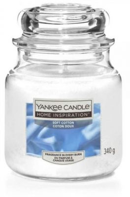 Yankee Candle Original Soft Cotton  340 gr - Candele Profumate In Giara Di Vetro Fragranze Primeva/Estate