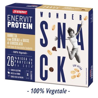 Enervit Protein Astuccio 8 Barrette Wonder Snack con Cereali e Gocce di Cioccolato - Scadenza 01/09/2023