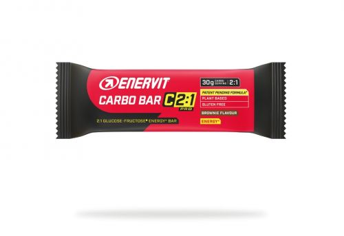Enervit Carbo Bar C2:1PRO 45g Brownie - Barretta a base di avena con glucosio e fruttosio e vitamina B1