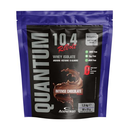 Anderson Quantum 10.4 revolt 1,5 kg  Intense Chocolate - Integratore di proteine del siero del latte Volactive® isolate