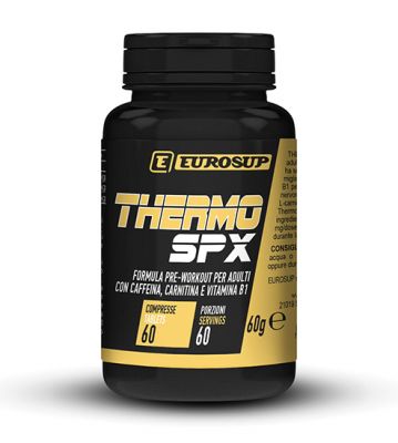 THERMO SPX 60 COMPRESSE - Formula pre-workout con caffeina, carnitina e vitamina B1 - SCADENZA 31/03/2024