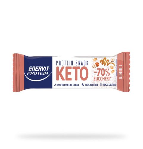 Enervit Protein Snack Keto Salted Nuts 35 g - Barretta proteica con 40% di frutta secca - scadenza 24/07/2024