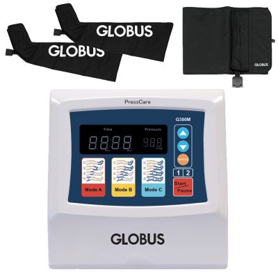 Globus Presscare G300M-3 - Kit Pressoterapia con 2 Gambali Taglia S ed 1 Fascia Addominale