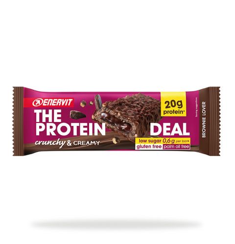 Enervit The Protein Deal Protein bar Brownie Lover 55g - Barretta proteica (20 g) low sugar - SCADENZA 04/08/2024