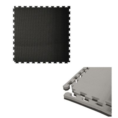 Toorx Tatami ad incastro nero-grigio 100x100x2 cm con 4 bordi - Certificato EN71