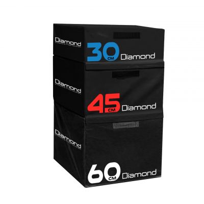 Diamond Set 3 Plyo Box Soft Componibili - 3 altezze 60 / 45 / 30 cm - imbottitura interna e rivestimento in schiuma