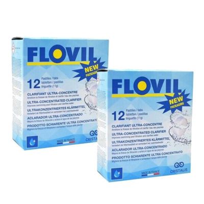 Cristalis Flovil 2 Scatole da 12 pastiglie di flocculante ultraconcentrato per un totale di 24 pastiglie